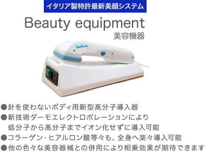 イタリア製特許最新美顔システム　Beauty equipment 美容機器
